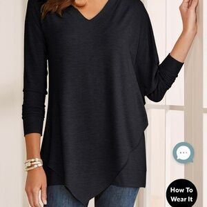 Soft Surroundings Black Asymmetrical Tunic
